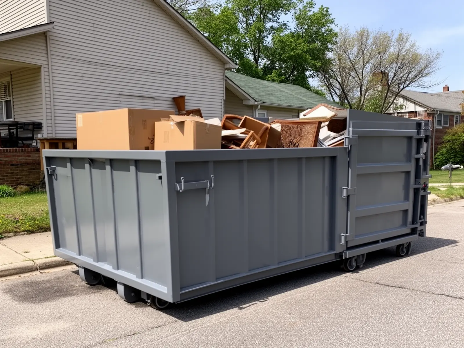 Roll-off dumpster from Evans & Sons Dumpster Depot in Cedar Rapids, IA